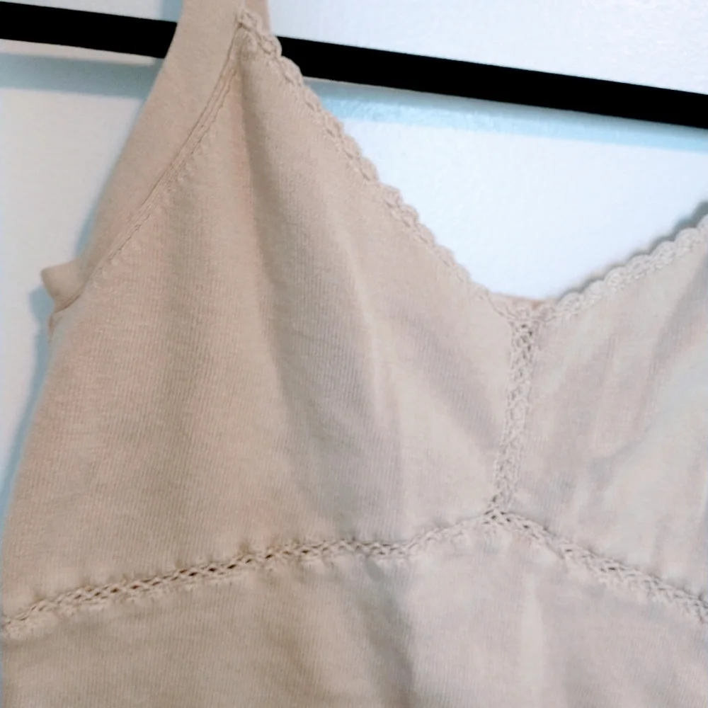 George Y2K crochet detail tan cami tank top size large